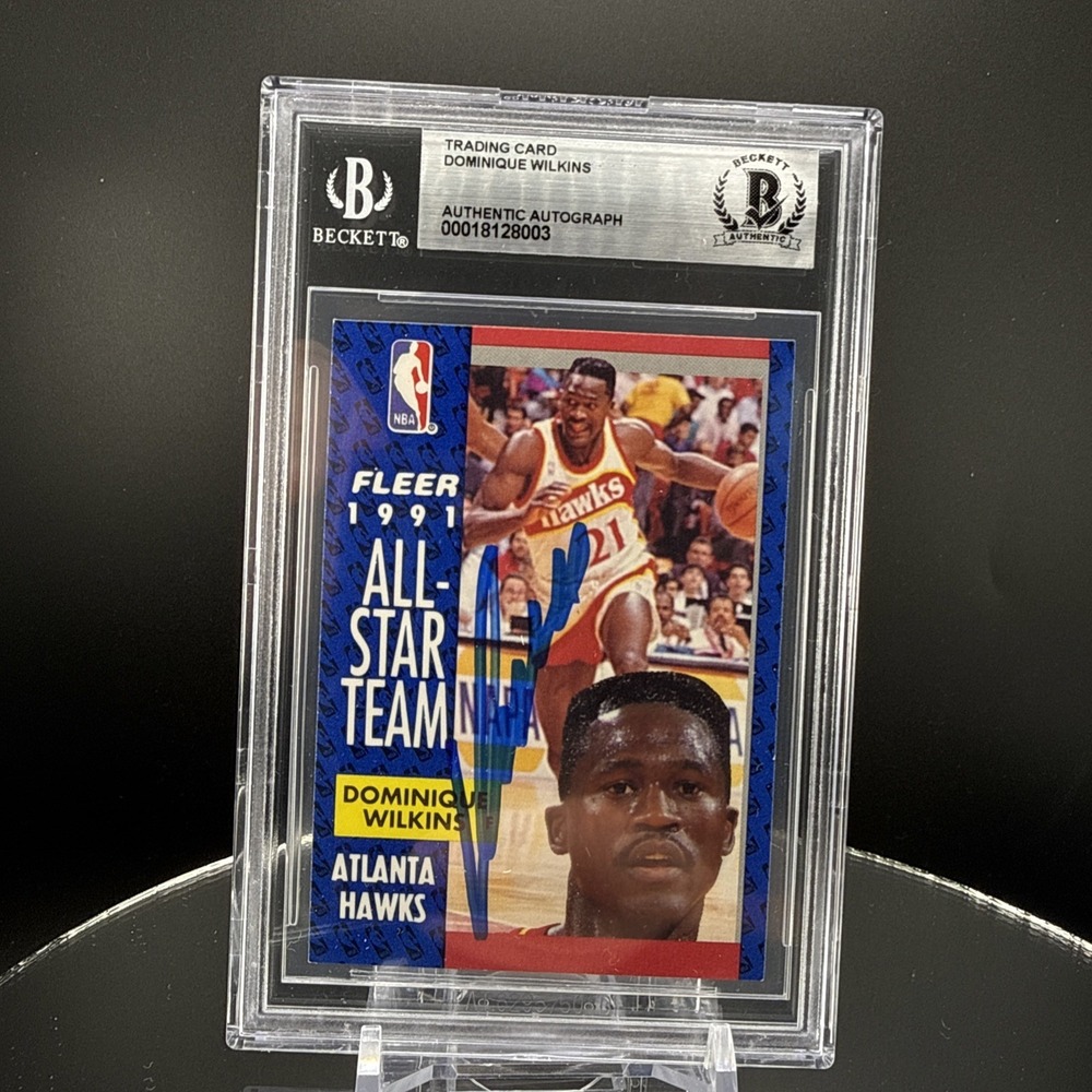 Dominique Wilkins Fleer 1991-92 All-Star Team #212 Auto BGS Authentic Auto